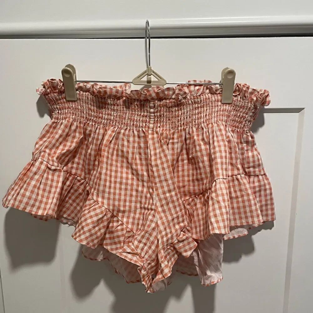 Caroline Constas Gingham Ruffle Short - Picture 2 of 3